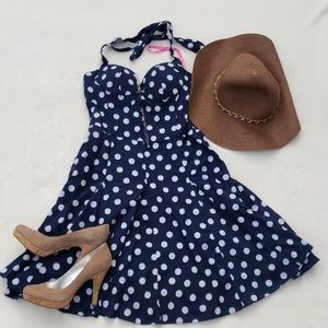 Betsey Johnson adorable polka dot skater dress